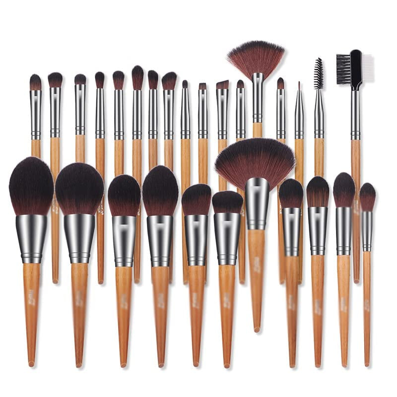 PTEXTU 28Pcs Makeup Brushes Set Pro Powder Blusher Foundation Eye Shadow Make up Brushes Cosmetics Brush Kit with PU Leather Case