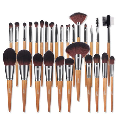 PTEXTU 28Pcs Makeup Brushes Set Pro Powder Blusher Foundation Eye Shadow Make up Brushes Cosmetics Brush Kit with PU Leather Case