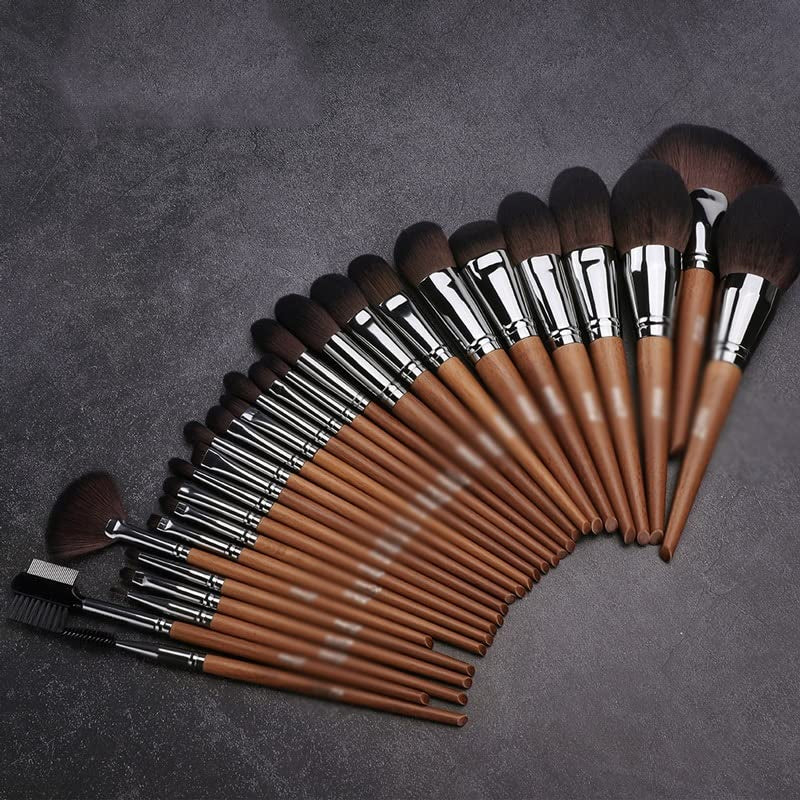 PTEXTU 28Pcs Makeup Brushes Set Pro Powder Blusher Foundation Eye Shadow Make up Brushes Cosmetics Brush Kit with PU Leather Case